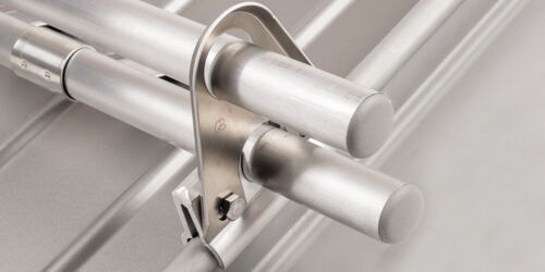 REES - Doppelrohr-Schneefangsystem aus Aluminium mit Schneestopper für Stehfalz